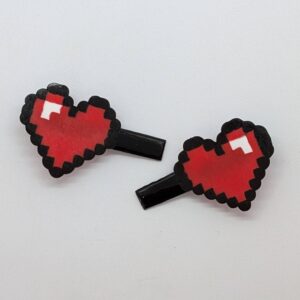 סט סיכות לשיער לב מפוקסל